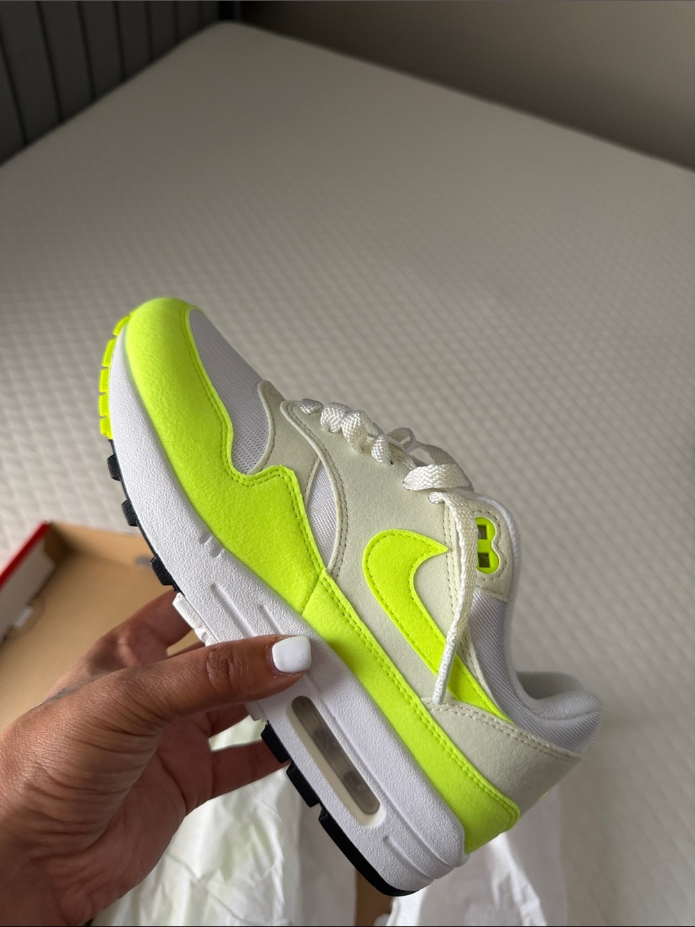 Nike White & Neon Volt Athletic Sneaker - Picture 3 of 4